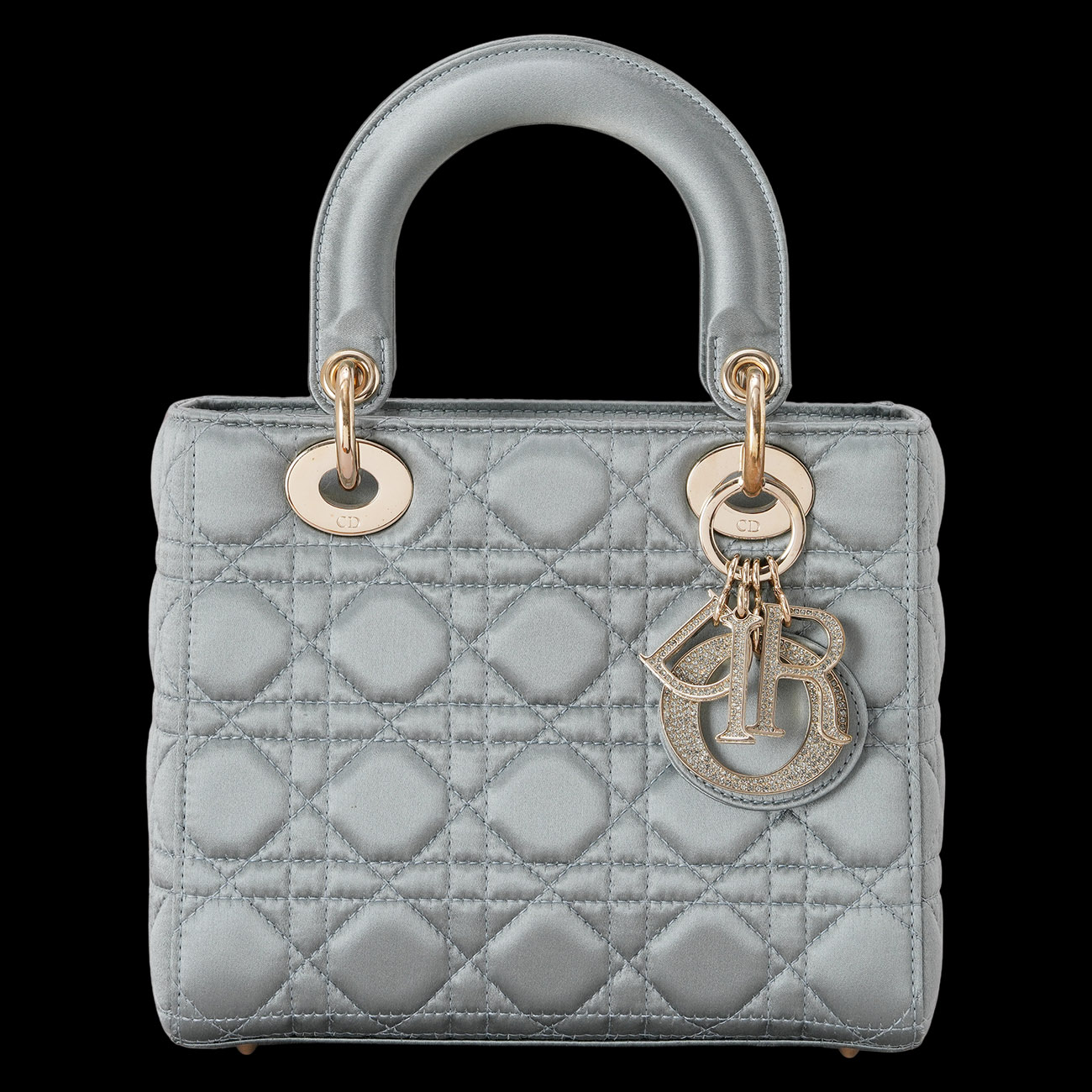 CHRISTIAN DIOR(USED)디올 새틴 레이디디올 스몰 백
